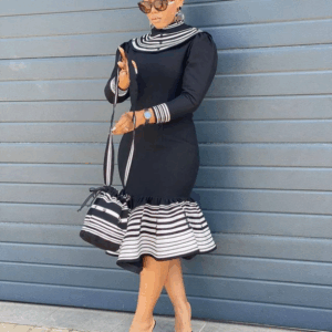 Black Xhosa Dress by Uyinqaba designs