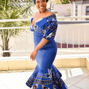 Blue Swati Dress for Makoti