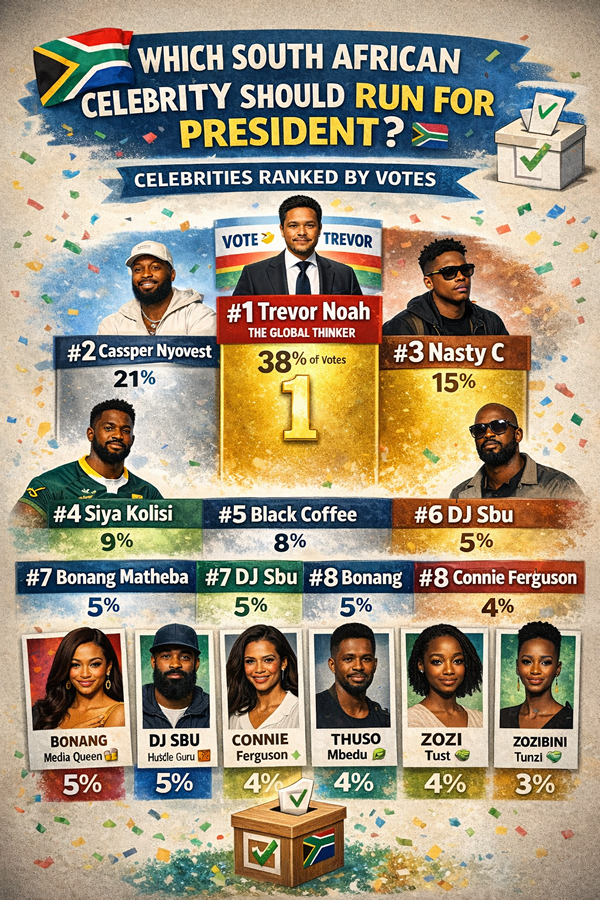South Africa Has Voted! Which Celebrity Should Run for President?